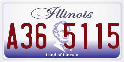 IL license plate A365115