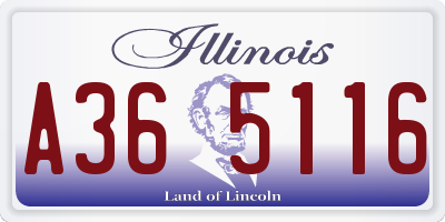IL license plate A365116