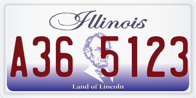 IL license plate A365123