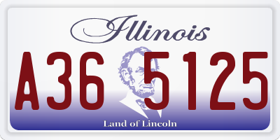 IL license plate A365125