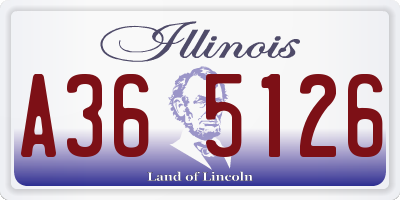 IL license plate A365126