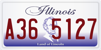 IL license plate A365127
