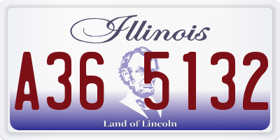 IL license plate A365132