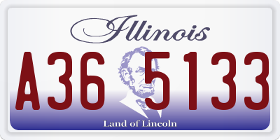 IL license plate A365133