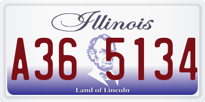 IL license plate A365134
