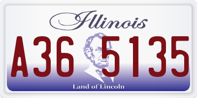 IL license plate A365135