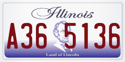 IL license plate A365136