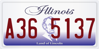 IL license plate A365137