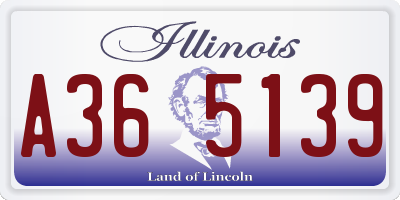 IL license plate A365139