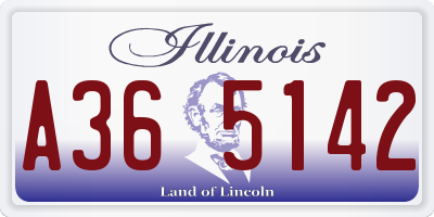 IL license plate A365142