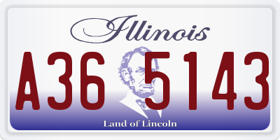 IL license plate A365143