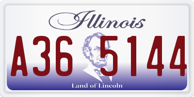 IL license plate A365144