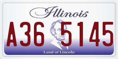 IL license plate A365145