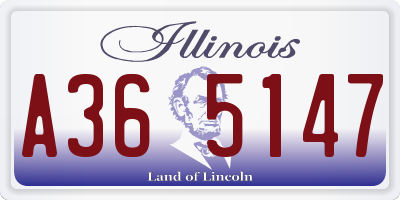 IL license plate A365147