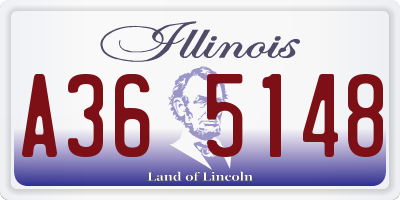 IL license plate A365148