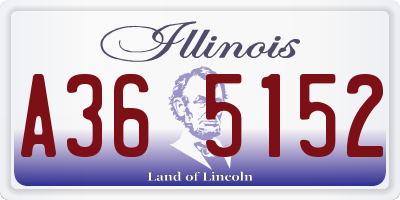 IL license plate A365152