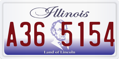 IL license plate A365154