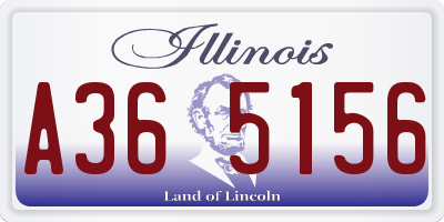 IL license plate A365156