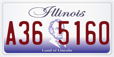 IL license plate A365160