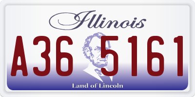 IL license plate A365161