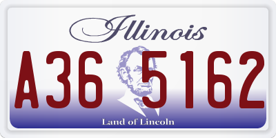 IL license plate A365162