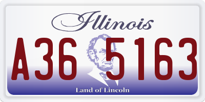 IL license plate A365163