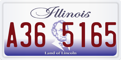 IL license plate A365165