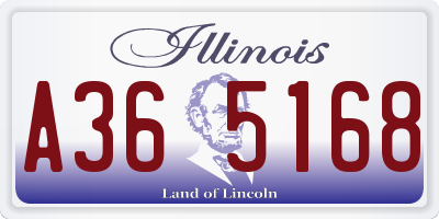 IL license plate A365168
