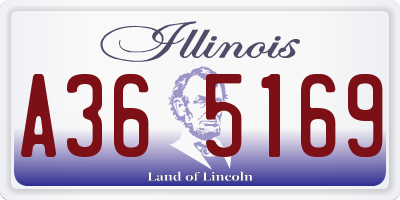 IL license plate A365169