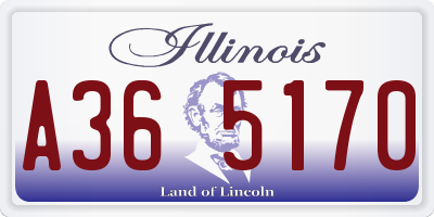 IL license plate A365170
