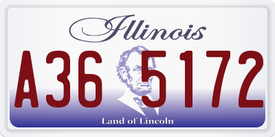 IL license plate A365172