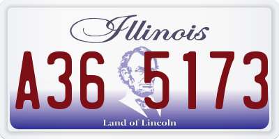 IL license plate A365173