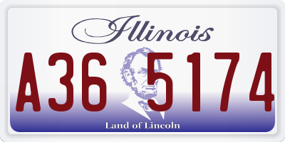 IL license plate A365174