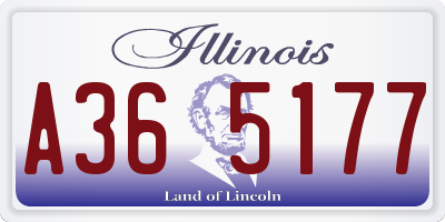IL license plate A365177