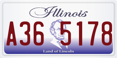 IL license plate A365178