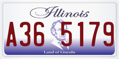 IL license plate A365179