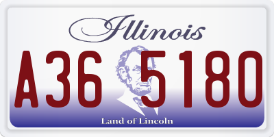 IL license plate A365180