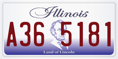IL license plate A365181