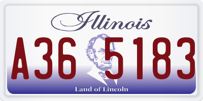 IL license plate A365183