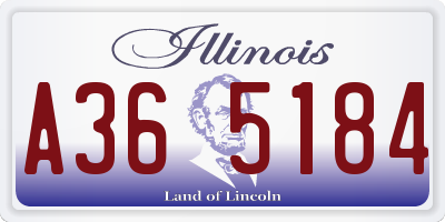 IL license plate A365184