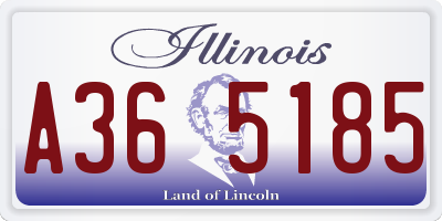 IL license plate A365185