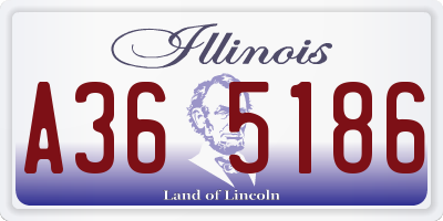 IL license plate A365186