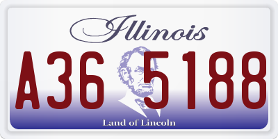 IL license plate A365188