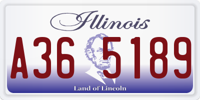 IL license plate A365189