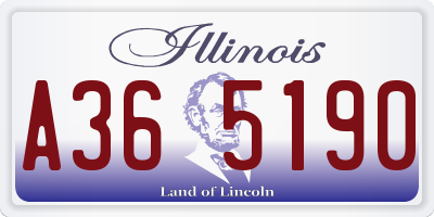 IL license plate A365190