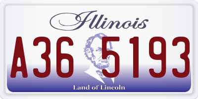 IL license plate A365193