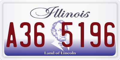 IL license plate A365196