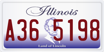 IL license plate A365198