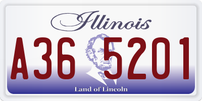 IL license plate A365201