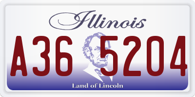 IL license plate A365204